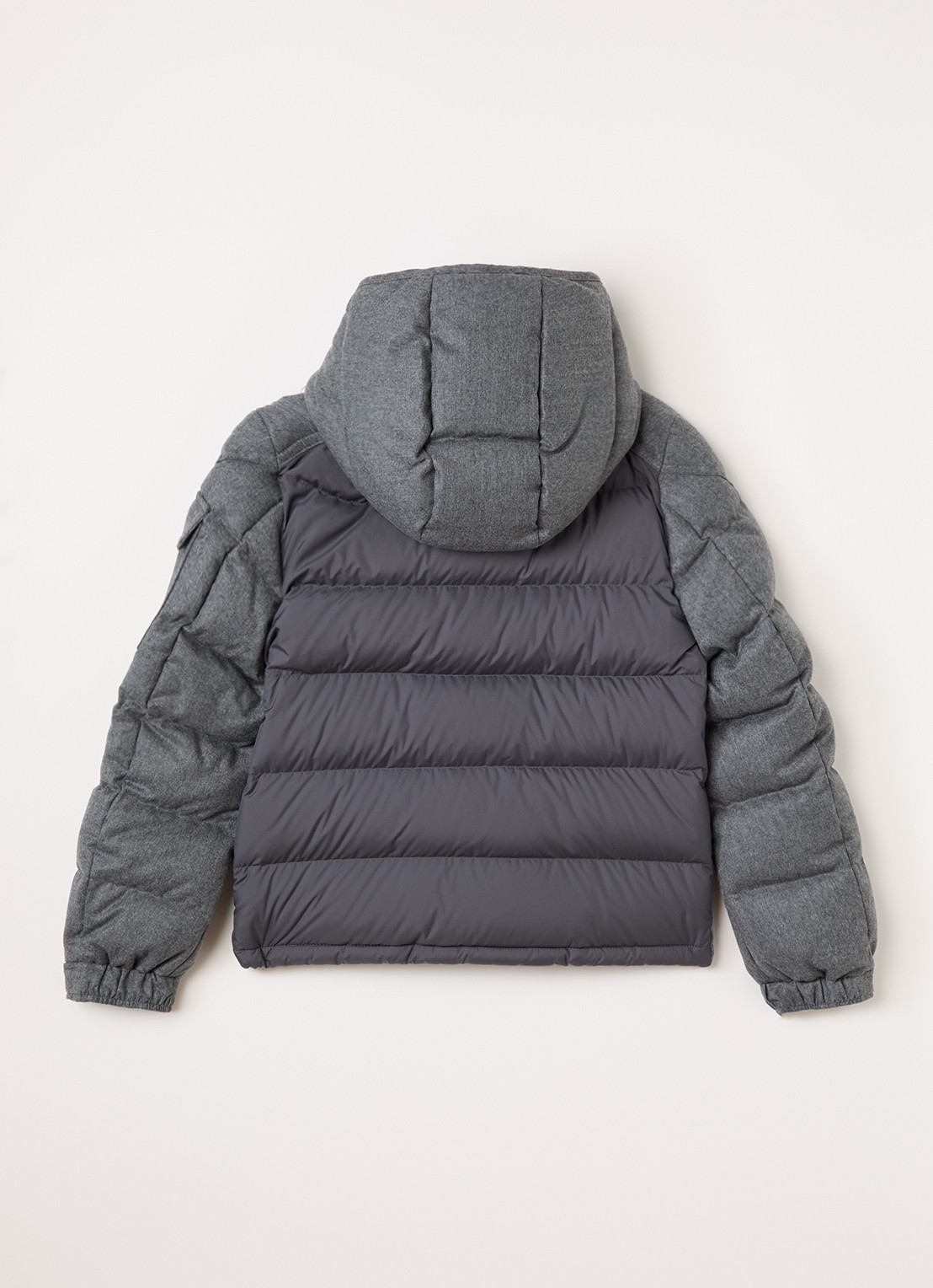 Moncler Montgenievre puffer jack van scheerwol - achterkant 3 middengrijs