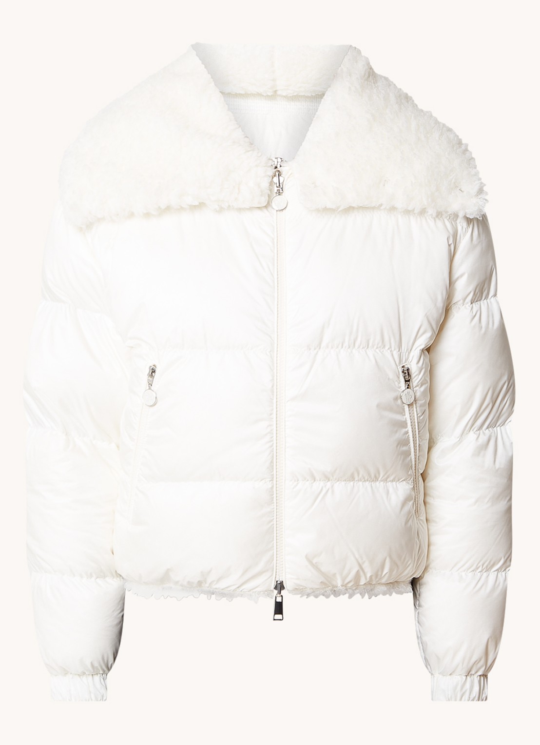 Moncler Murray reversible puffer jack van teddy met donsvulling - voorkant gebroken wit