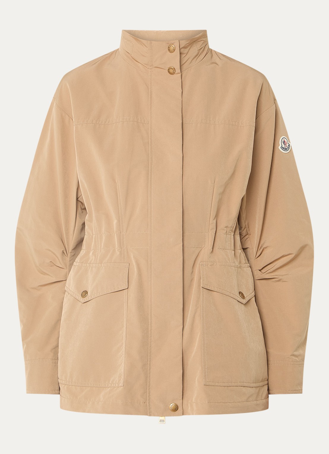Moncler Nades parka met capuchon en logo - voorkant 4 camel