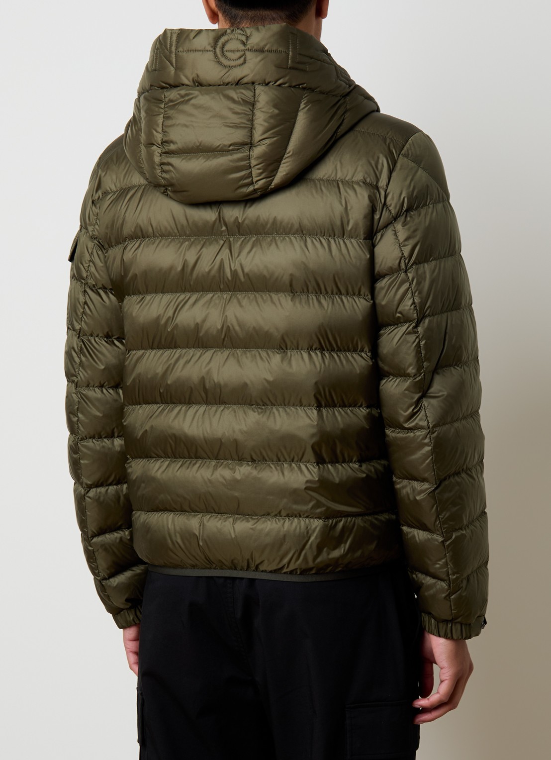 Moncler Najan puffer jack met donsvulling en ritszakken - achterkant 6 mosgroen