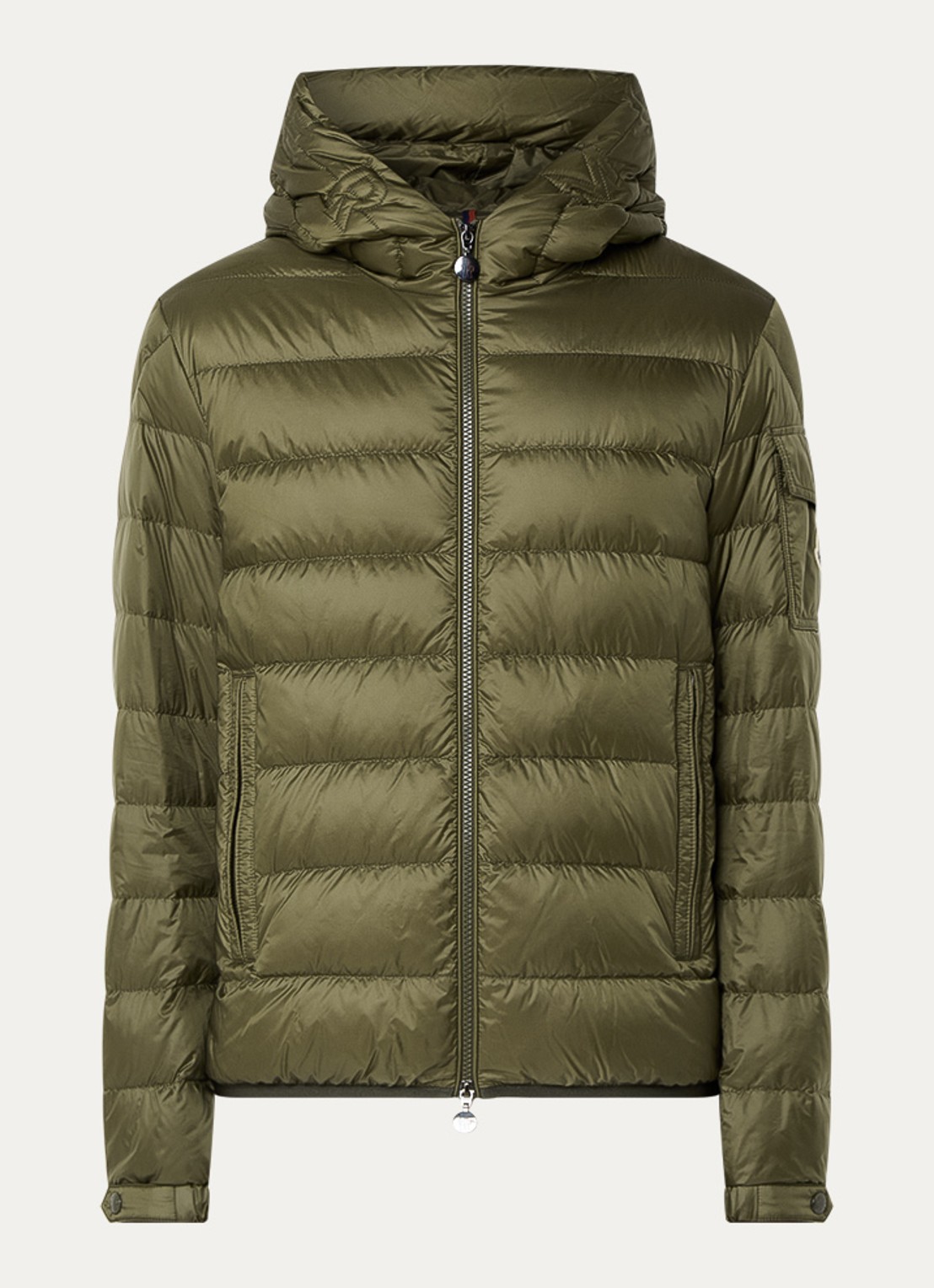 Moncler Najan puffer jack met donsvulling en ritszakken - voorkant 4 mosgroen