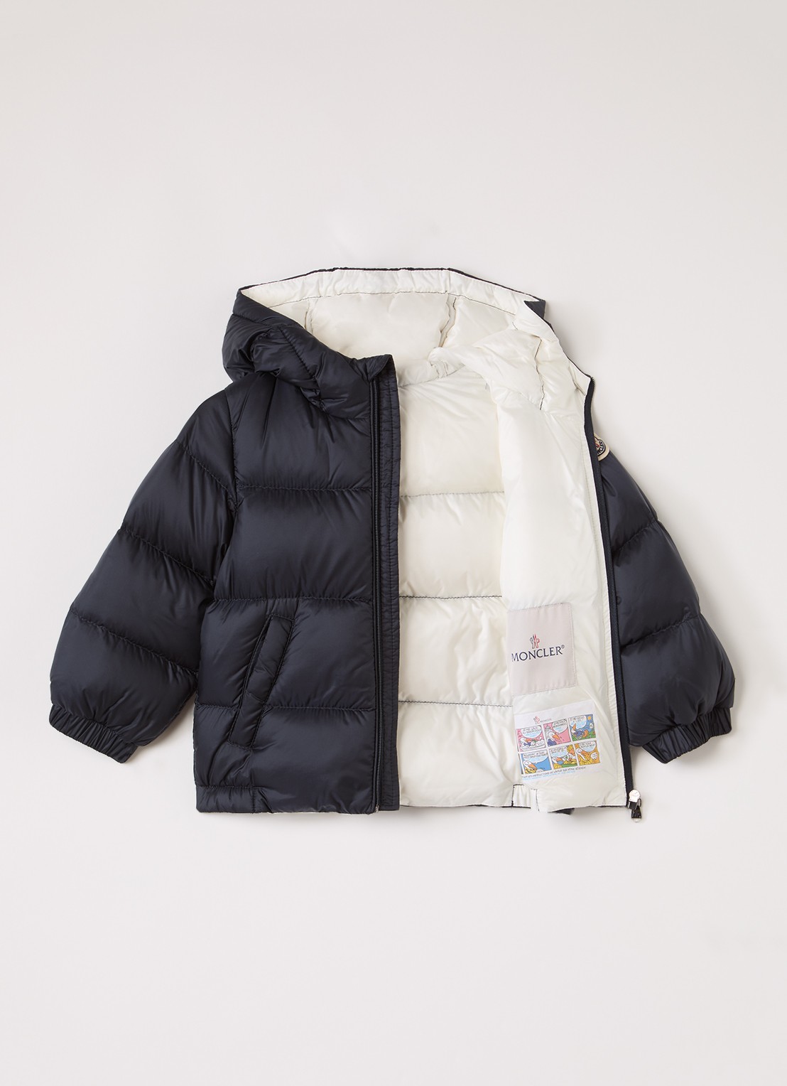 Moncler New Macaire puffer jack met donsvulling - voorkant 2 donkerblauw
