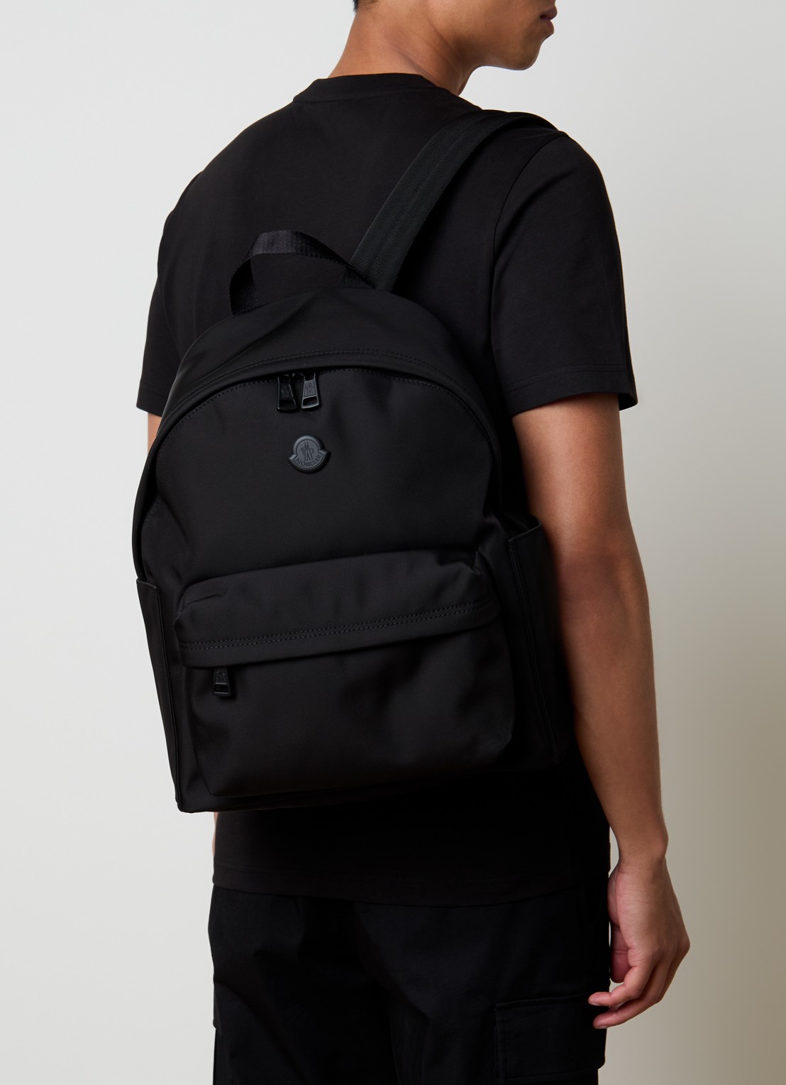 Moncler New Pierrick rugzak met logo - voorkant 2 zwart