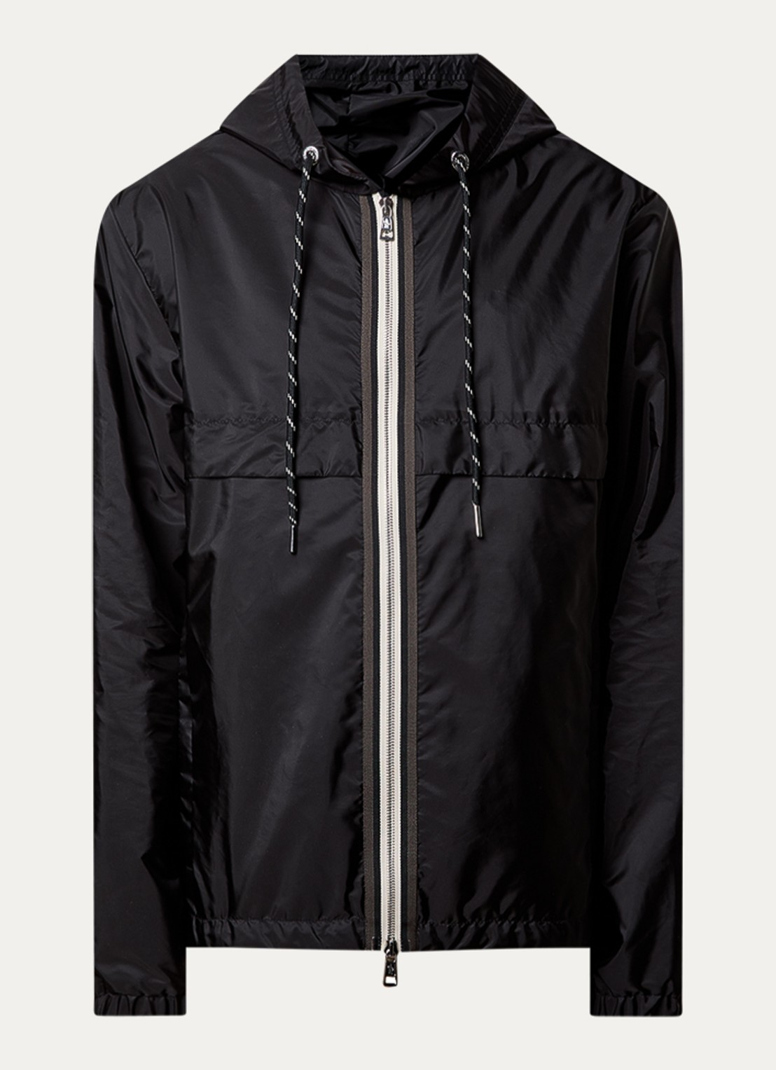 Moncler Nidge windjack met capuchon en steekzakken - voorkant zwart