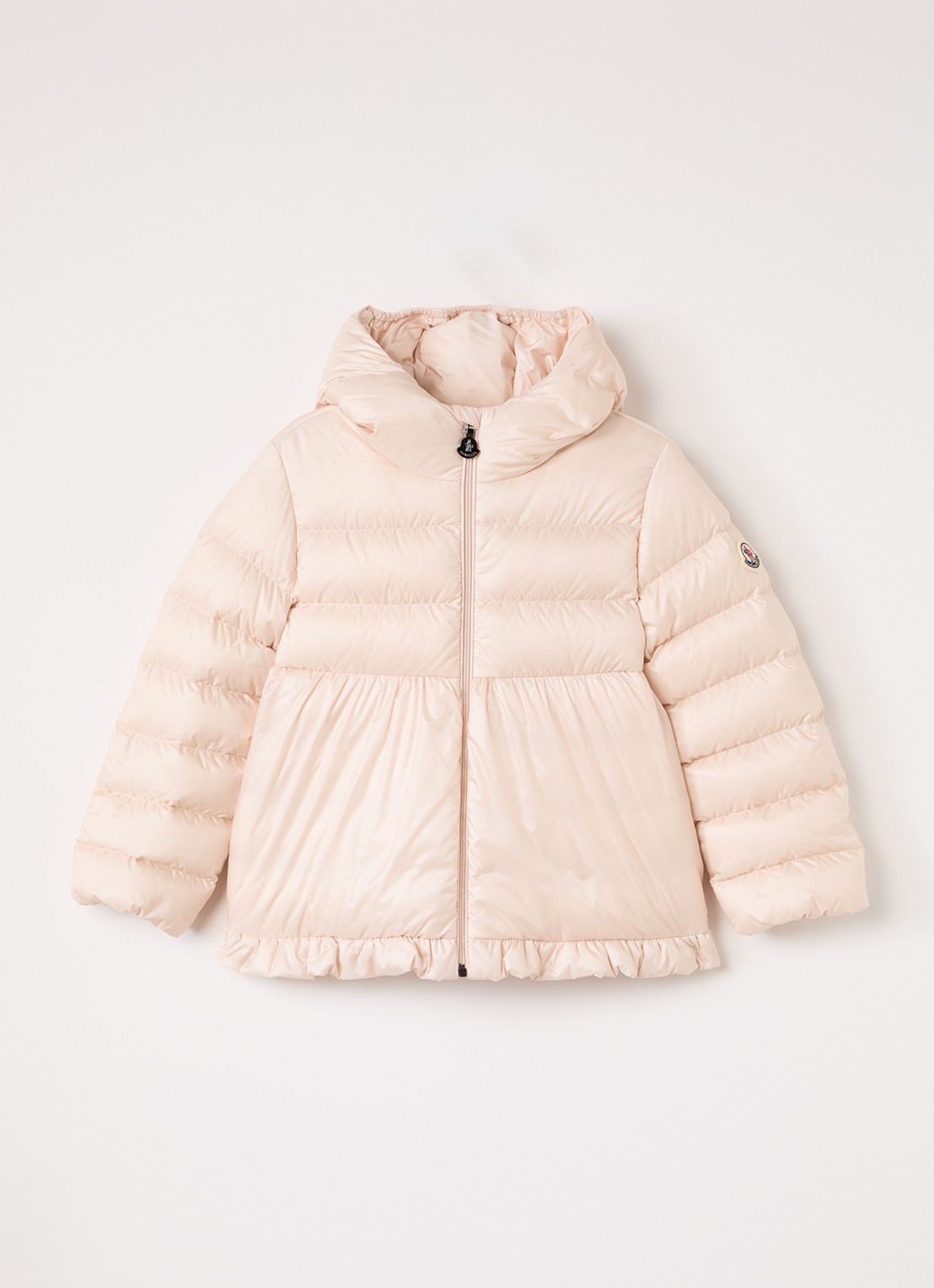 Moncler Odile puffer jack met donsvulling - voorkant 3 zalmroze
