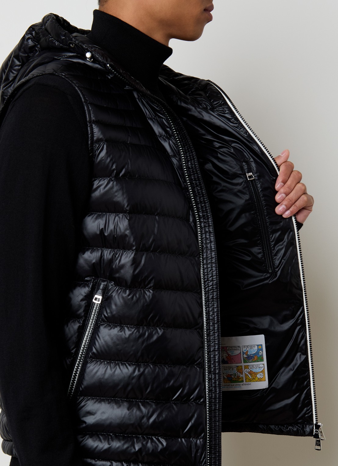 Moncler Orant gewatteerde bodywarmer met donsvulling en capuchon - detail 2 zwart