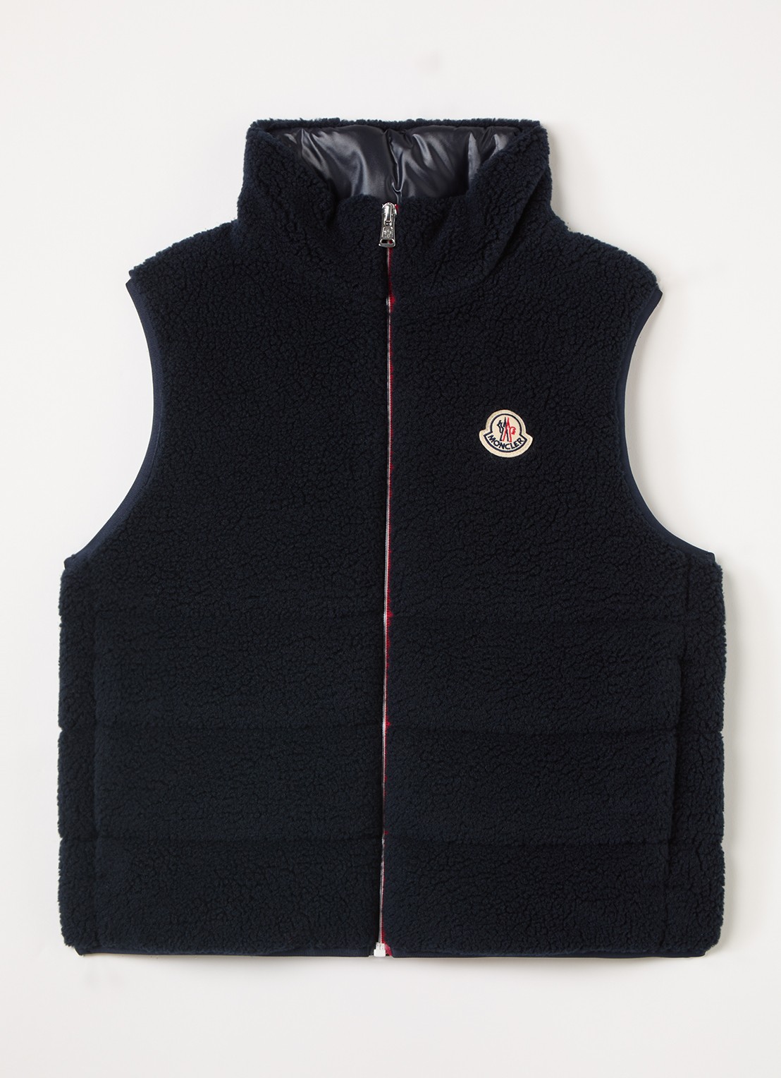 Moncler Orin bodywarmer van teddy - voorkant 2 donkerblauw