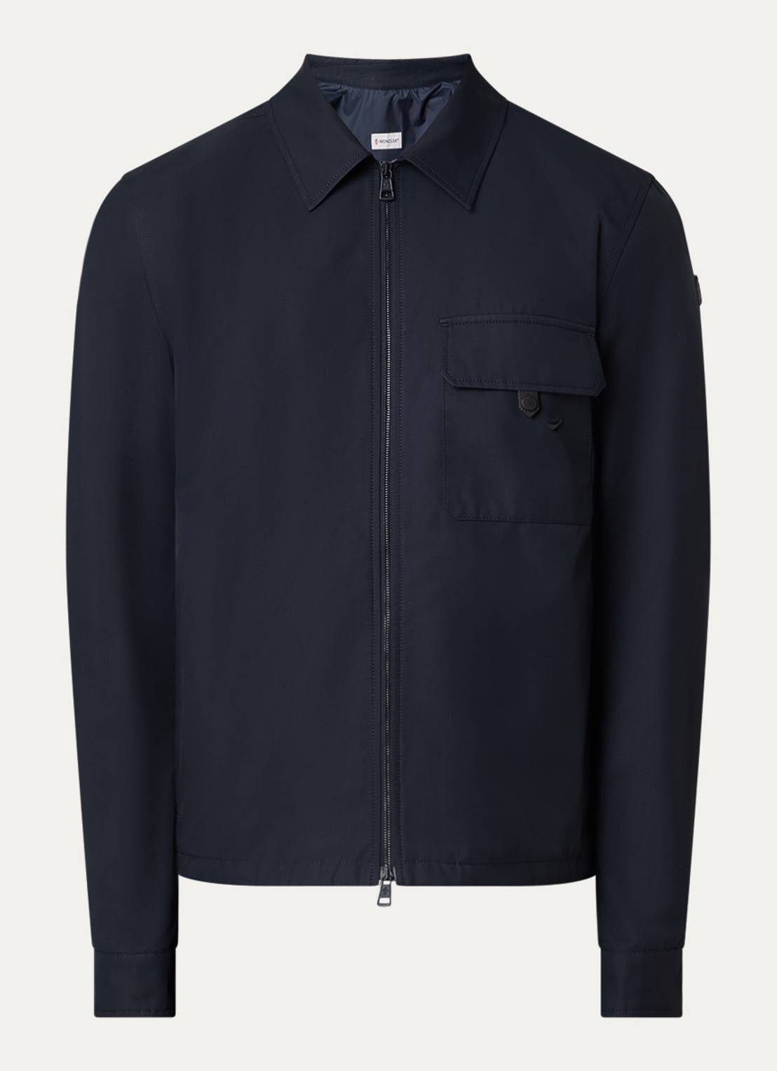 Moncler Overshirt met ritszakken - voorkant donkerblauw