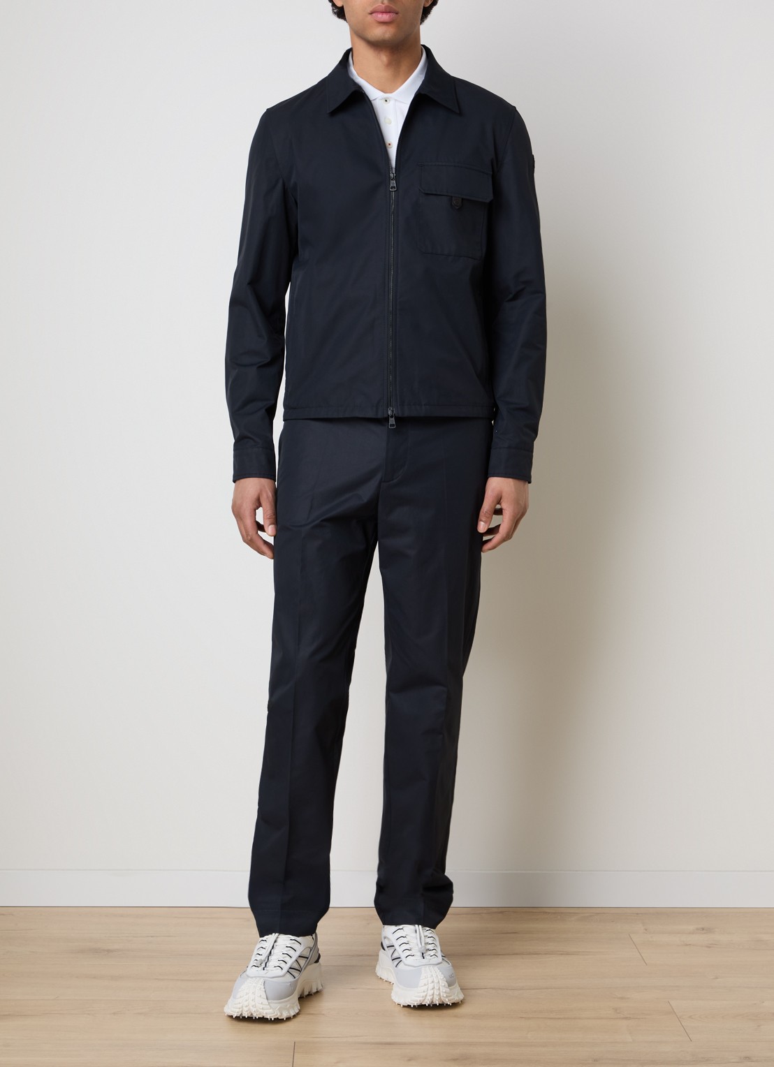 Moncler Overshirt met ritszakken - voorkant 2 donkerblauw
