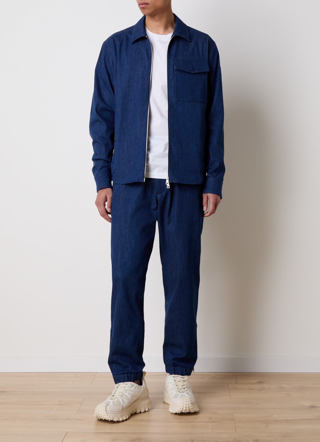 Moncler Overshirt van chambray met borstzak - voorkant 5 indigo