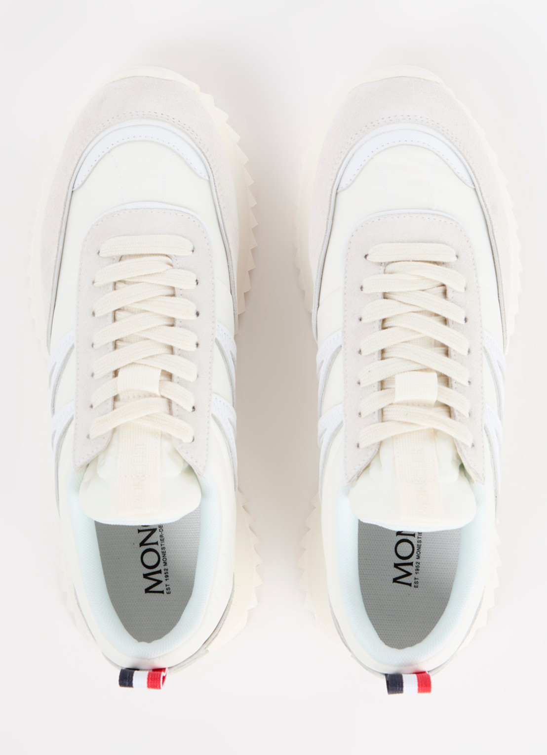 Moncler Pacey sneaker met suéde details - detail 3 wit