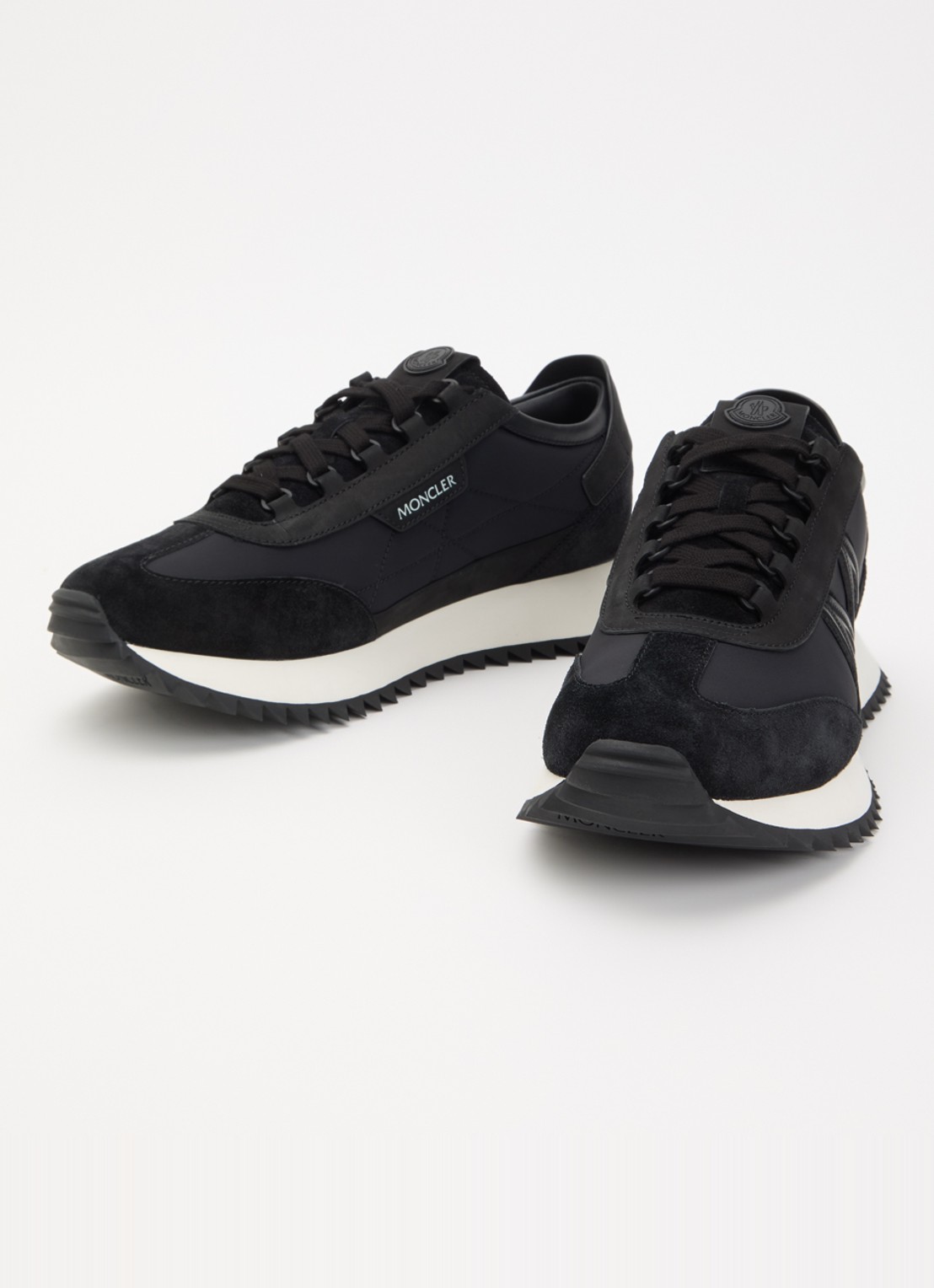 Moncler Pacey2 sneaker met details van nubuck en suède - detail zwart