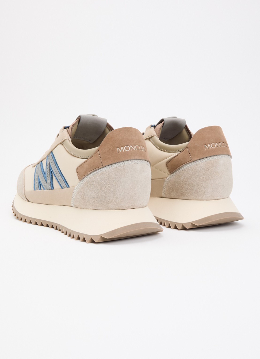 Moncler Pacey2 sneaker met details van nubuck en suède - achterkant 5 zand
