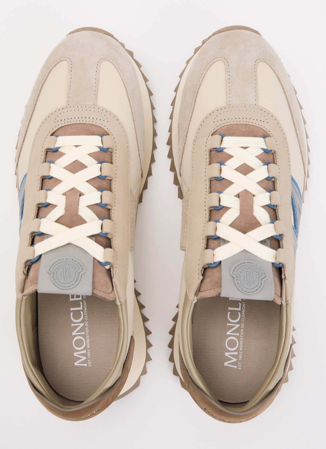 Moncler Pacey2 sneaker met details van nubuck en suède - detail 2 zand