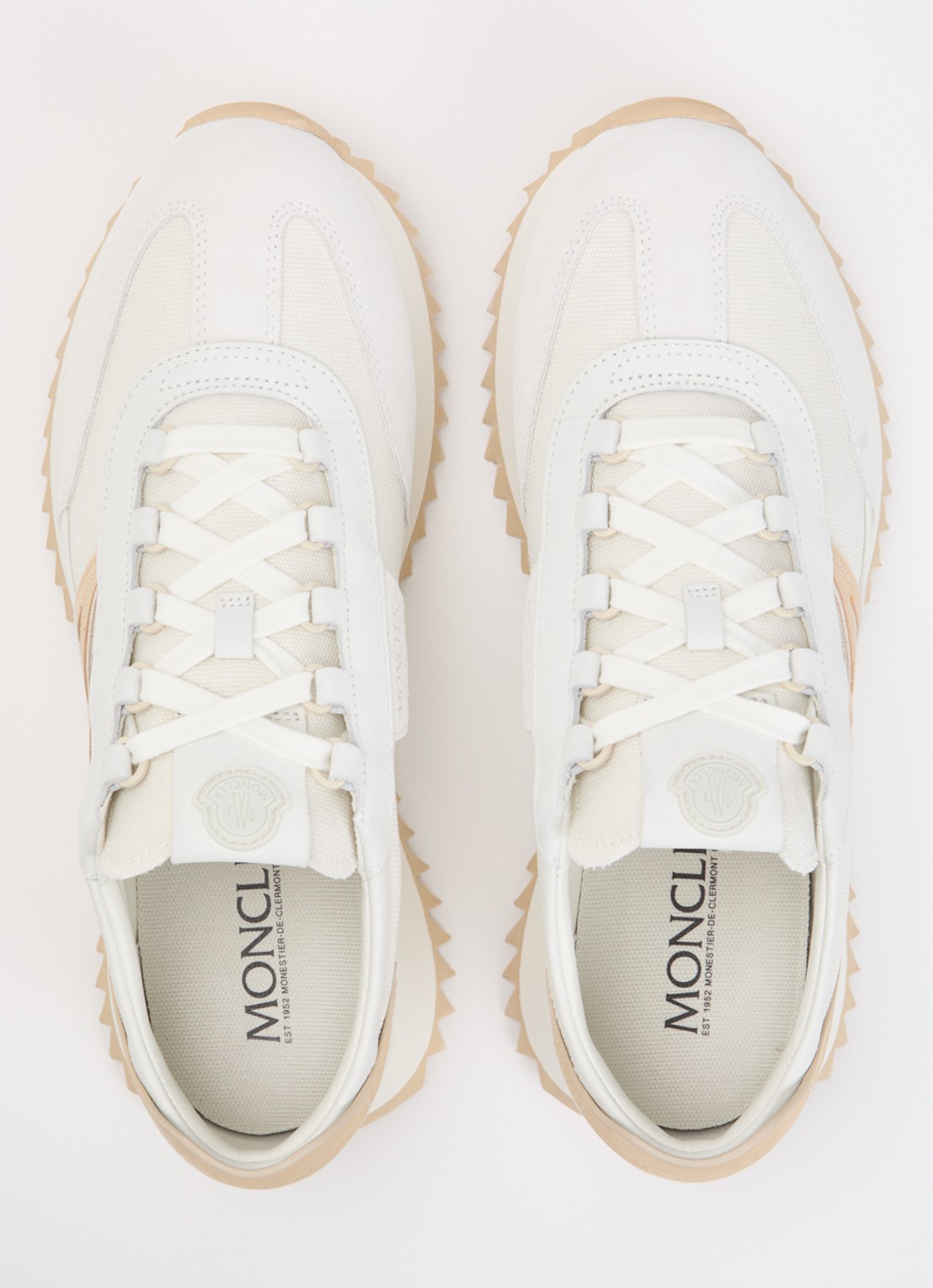 Moncler Pacey2 sneaker met suède details en logo - detail 5 wit