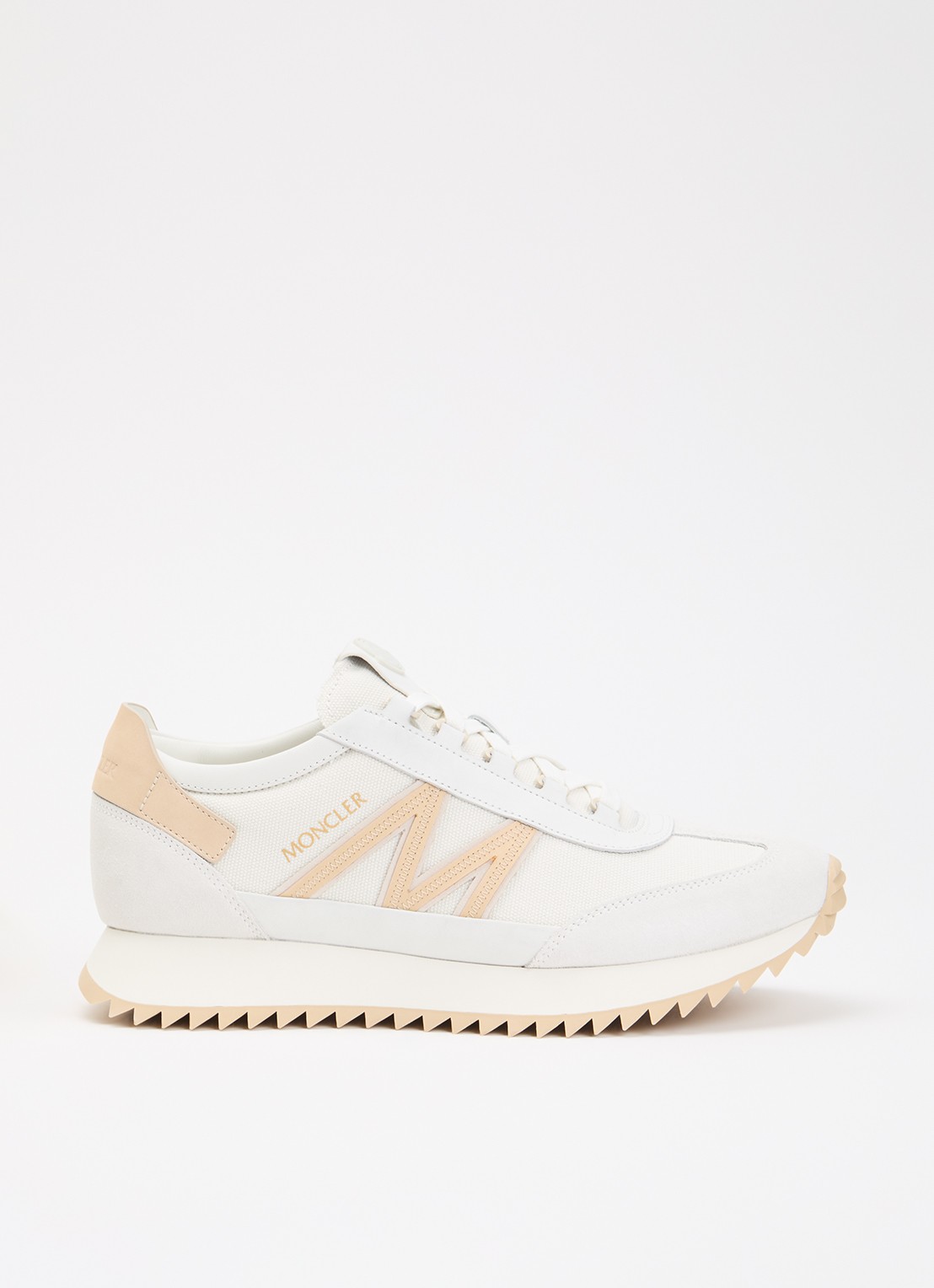 Moncler Pacey2 sneaker met suède details en logo - voorkant 2 wit