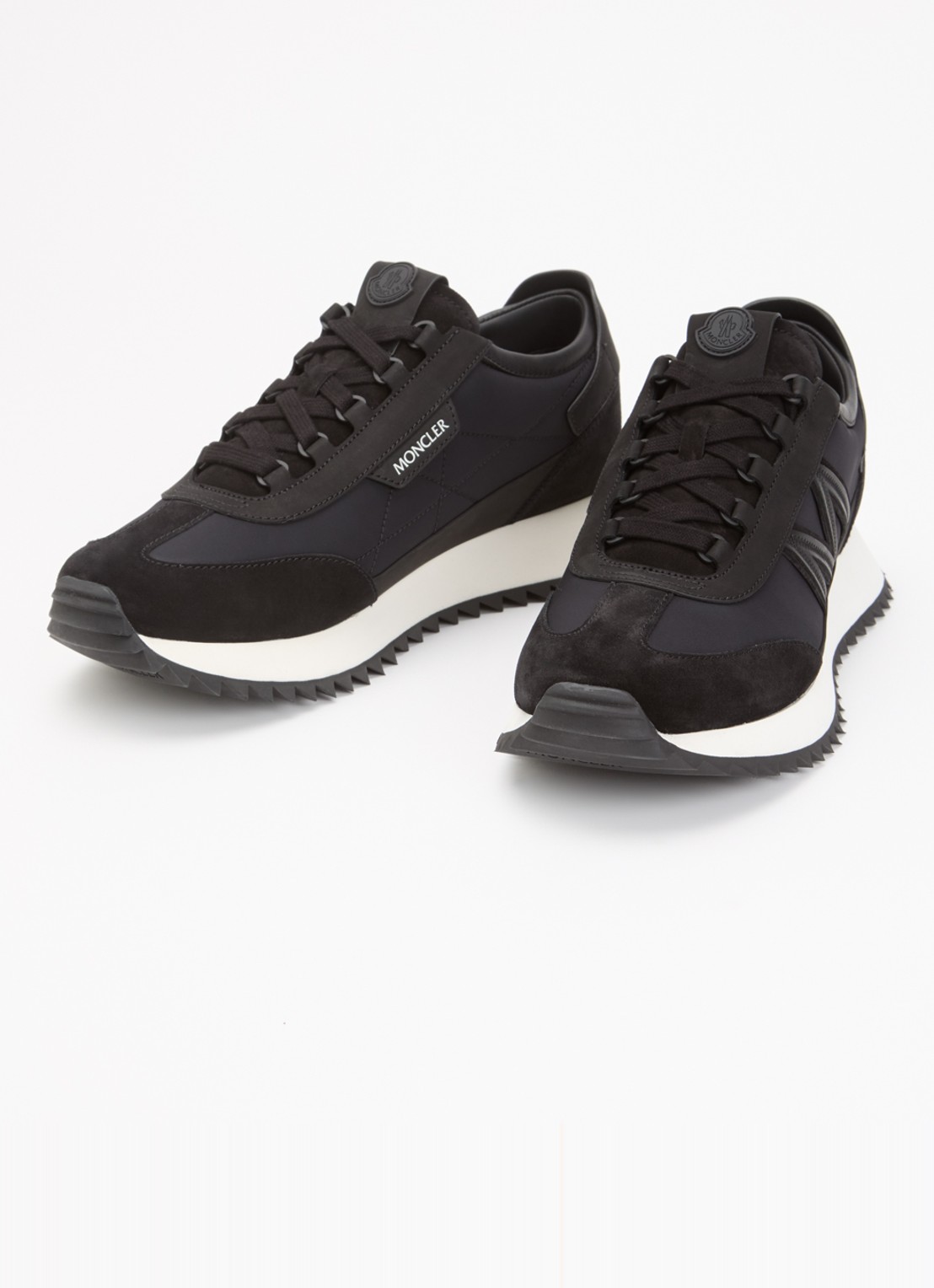 Moncler Pacey2 sneaker met suède details en logo - detail 2 zwart