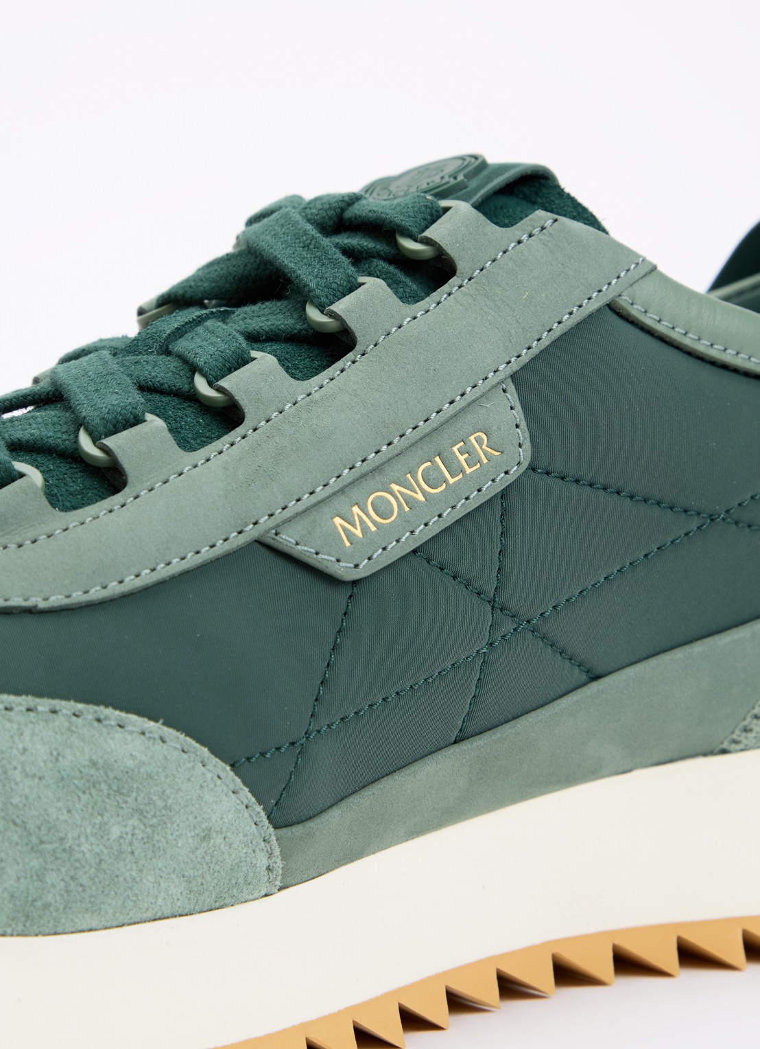 Moncler Pacey2 sneaker met suède en nubuck details - detail 4 lindegroen