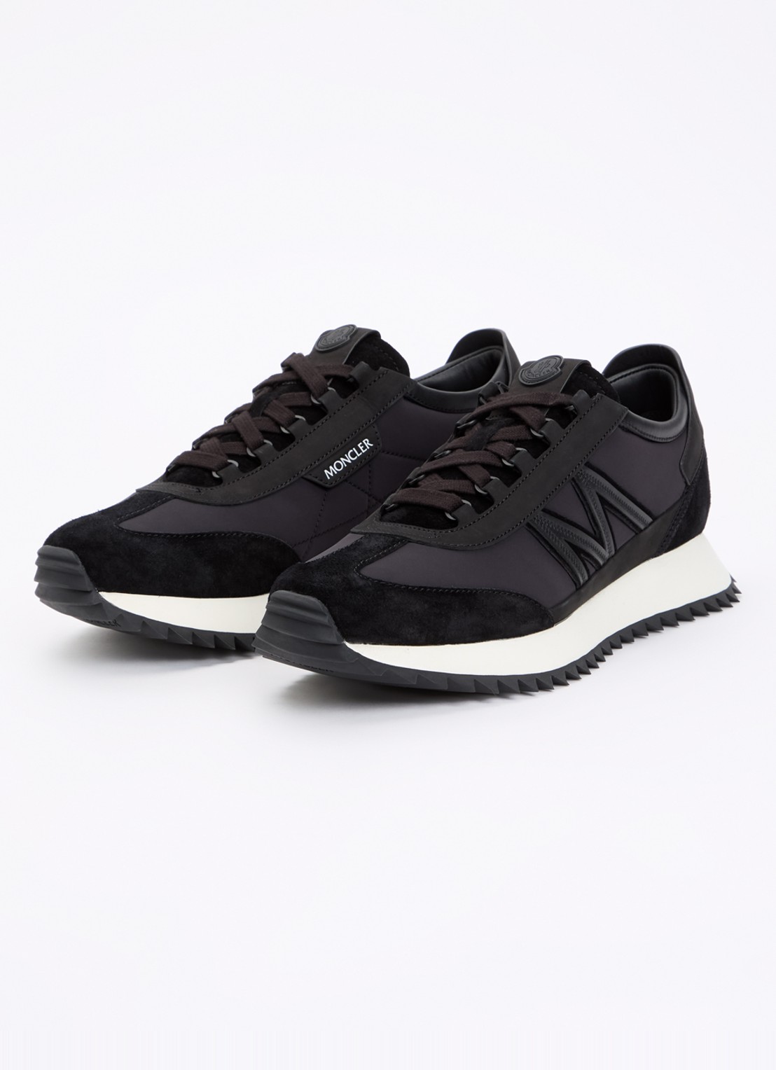 Moncler Pacey2 sneaker met suède en nubuck details - detail 4 zwart