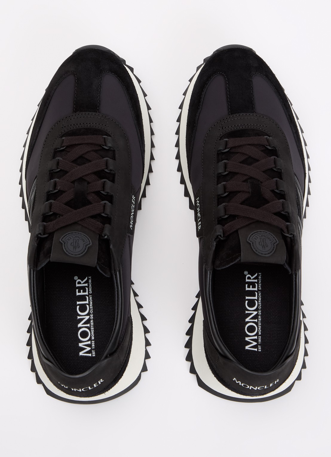 Moncler Pacey2 sneaker met suède en nubuck details - detail 5 zwart