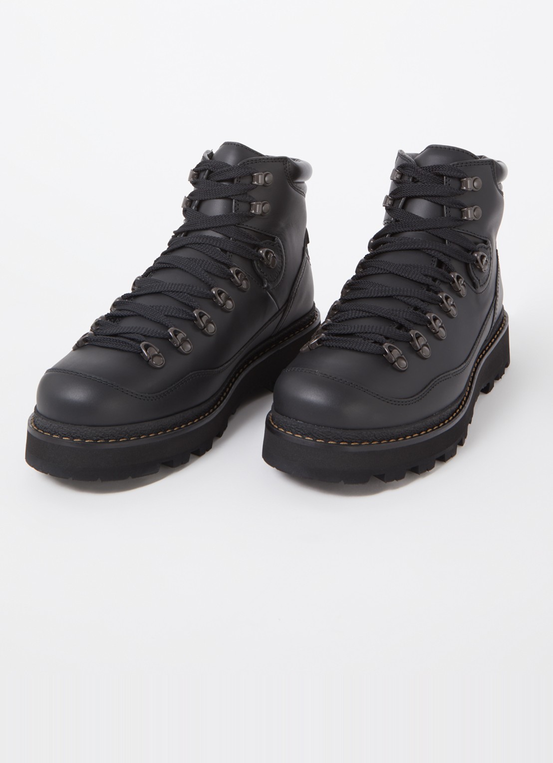 Moncler Peka Trek veterboot met kalfsleren details - detail 4 zwart