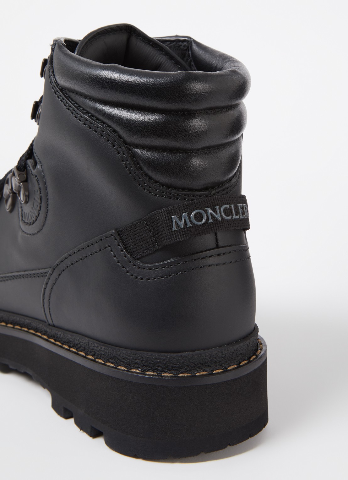 Moncler Peka Trek veterboot met kalfsleren details - detail 5 zwart