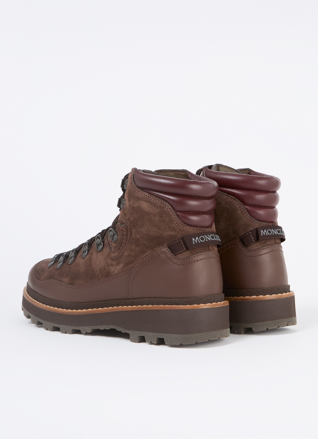 Moncler Peka Trek veterboot met kalfsleren details - achterkant 5 bruin