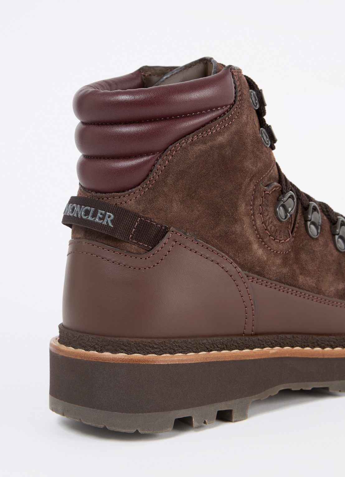 Moncler Peka Trek veterboot met kalfsleren details - detail 3 bruin