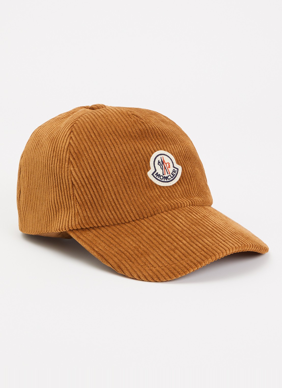 Moncler Pet van corduroy met logo  - voorkant 2 roestbruin