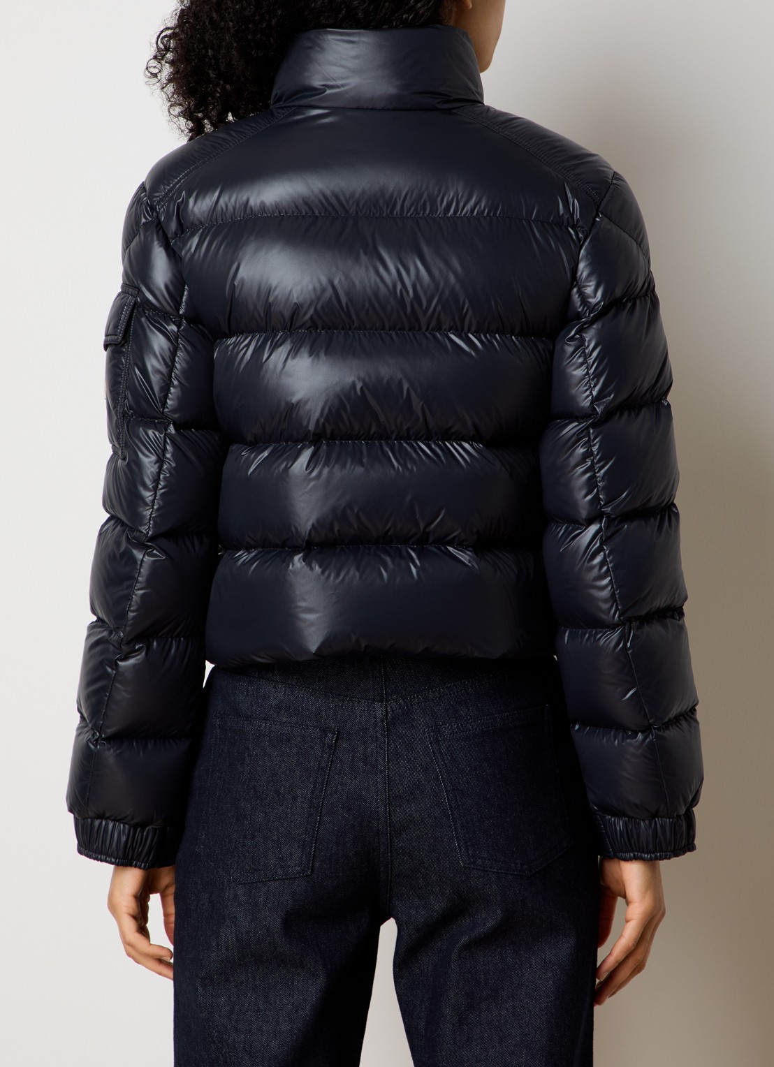 Moncler Petra gewatteerd jack met donsvulling en logo - achterkant zwart