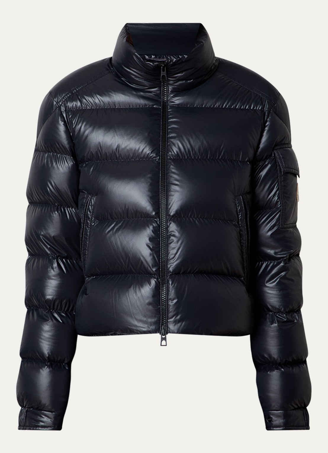 Moncler Petra gewatteerd jack met donsvulling en logo - voorkant 5 zwart