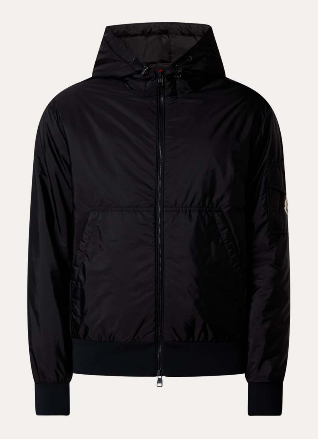 Moncler Poiliot jack met donsvulling en steekzakken - voorkant 5 zwart