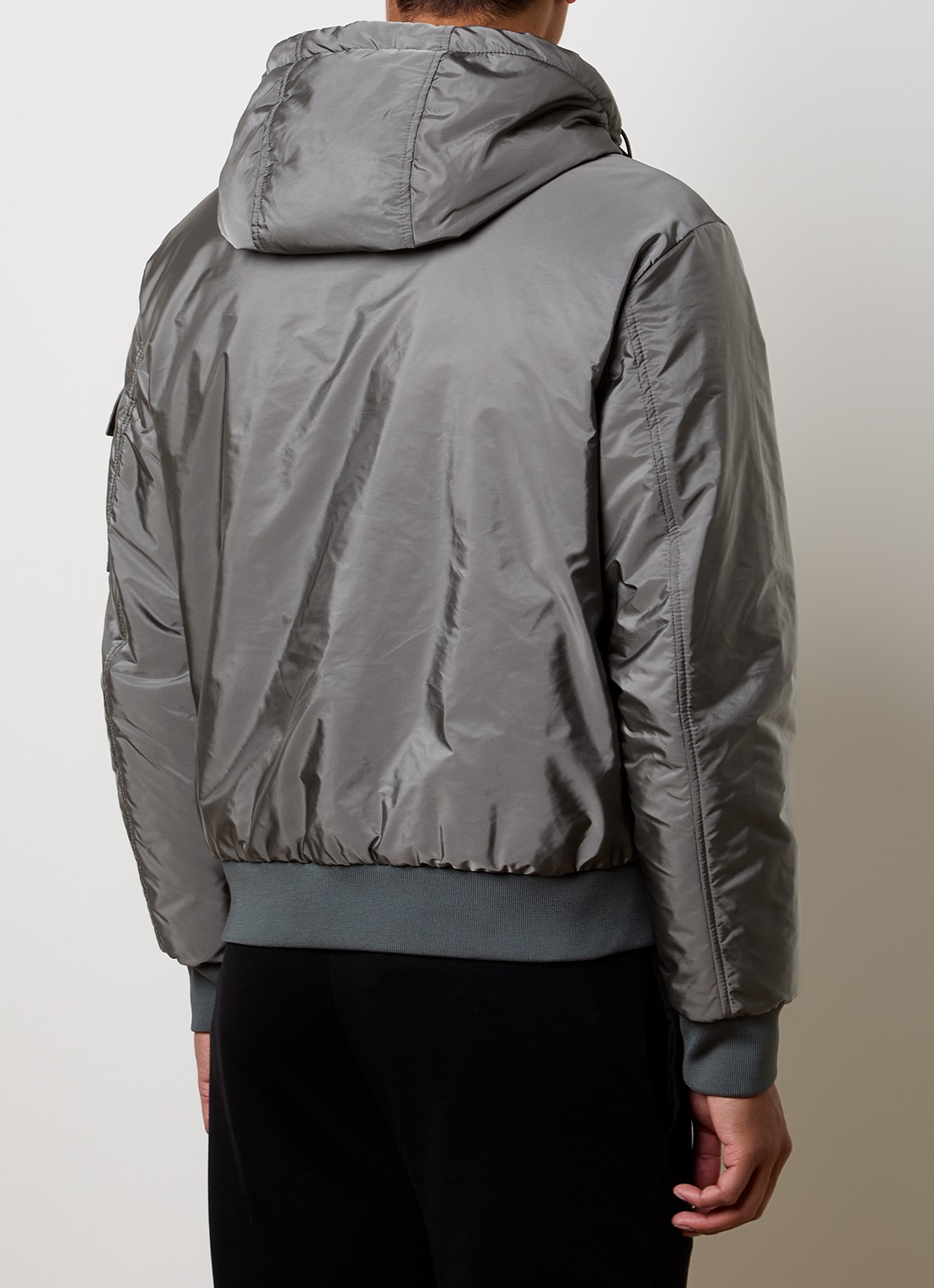 Moncler Poiliot jack met donsvulling en steekzakken - achterkant grijs
