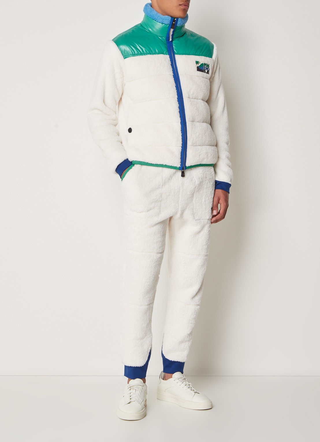 Moncler Polartec tapered fit joggingbroek van fleece - voorkant 2 wit
