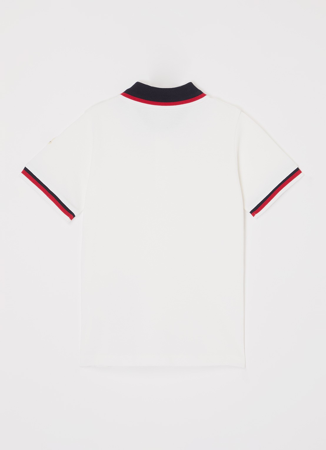 Moncler Polo van piqué katoen met logo - voorkant 2 wit