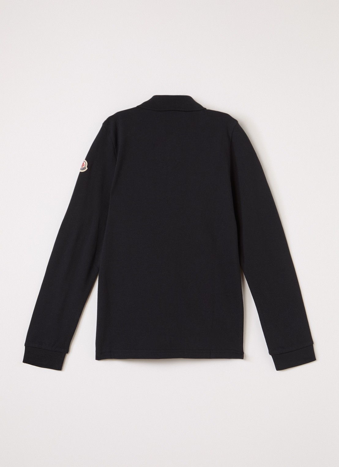 Moncler Polo van piqué katoen met logo - voorkant 3 zwart