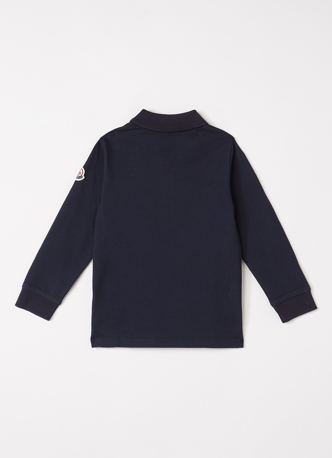 Moncler Polo van piqué katoen met logo - voorkant 3 donkerblauw