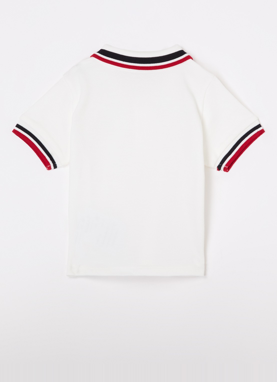 Moncler Polo van piqué katoen met logoborduring - voorkant 2 wit