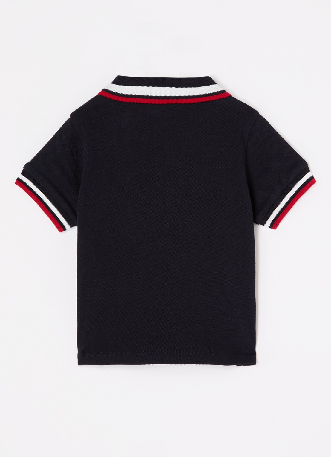 Moncler Polo van piqué katoen met logoborduring - voorkant 2 donkerblauw