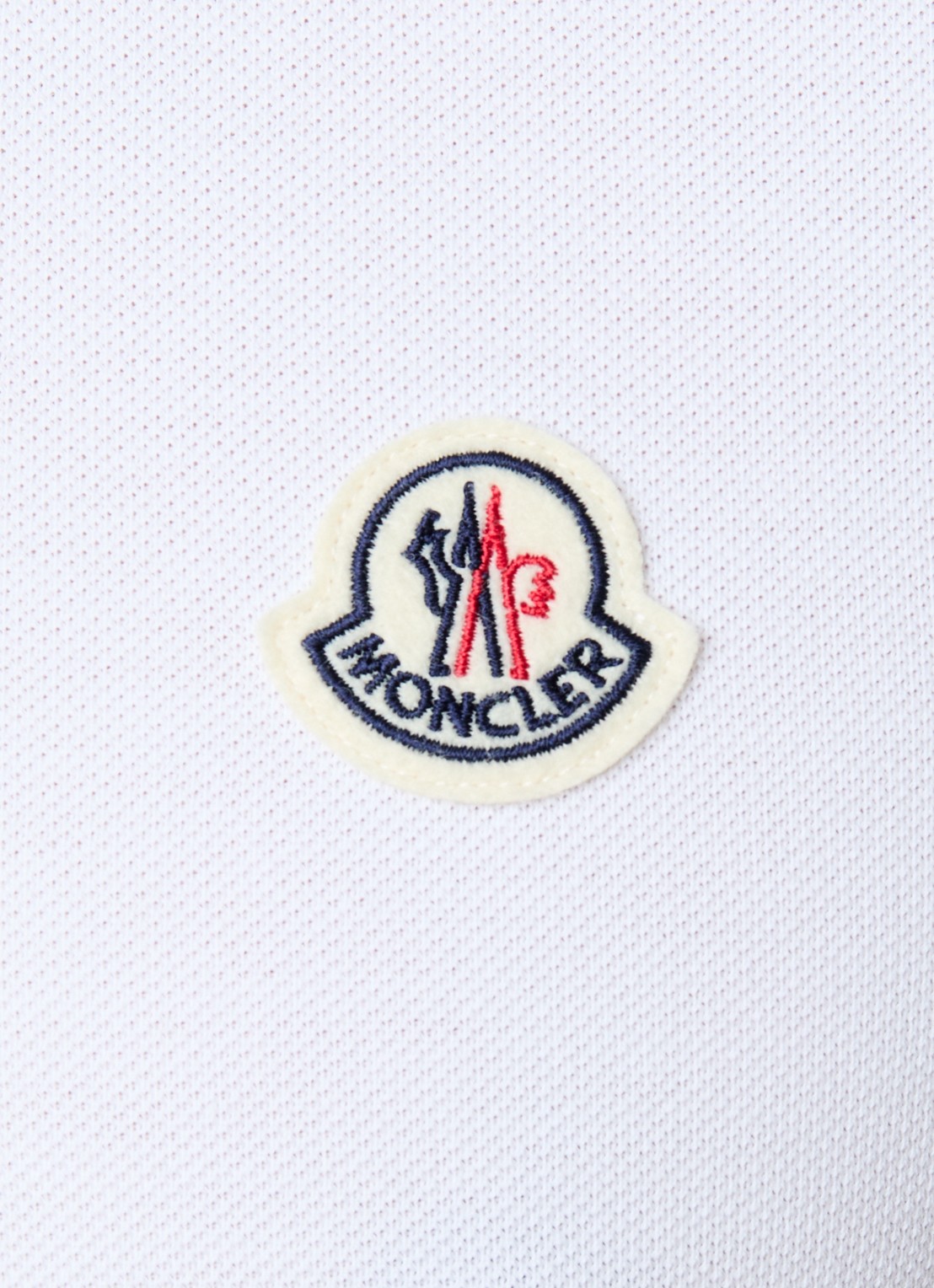 Moncler Polo van piqué katoen - detail 5 wit