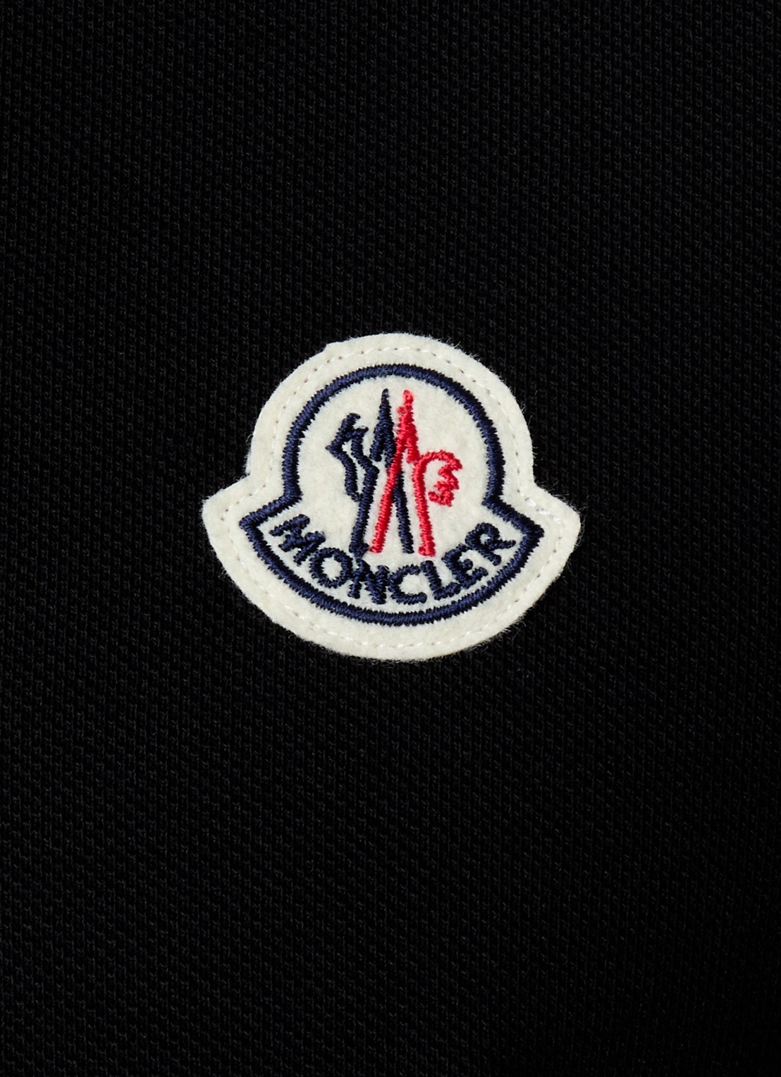 Moncler Polo van piqué katoen - detail 5 zwart