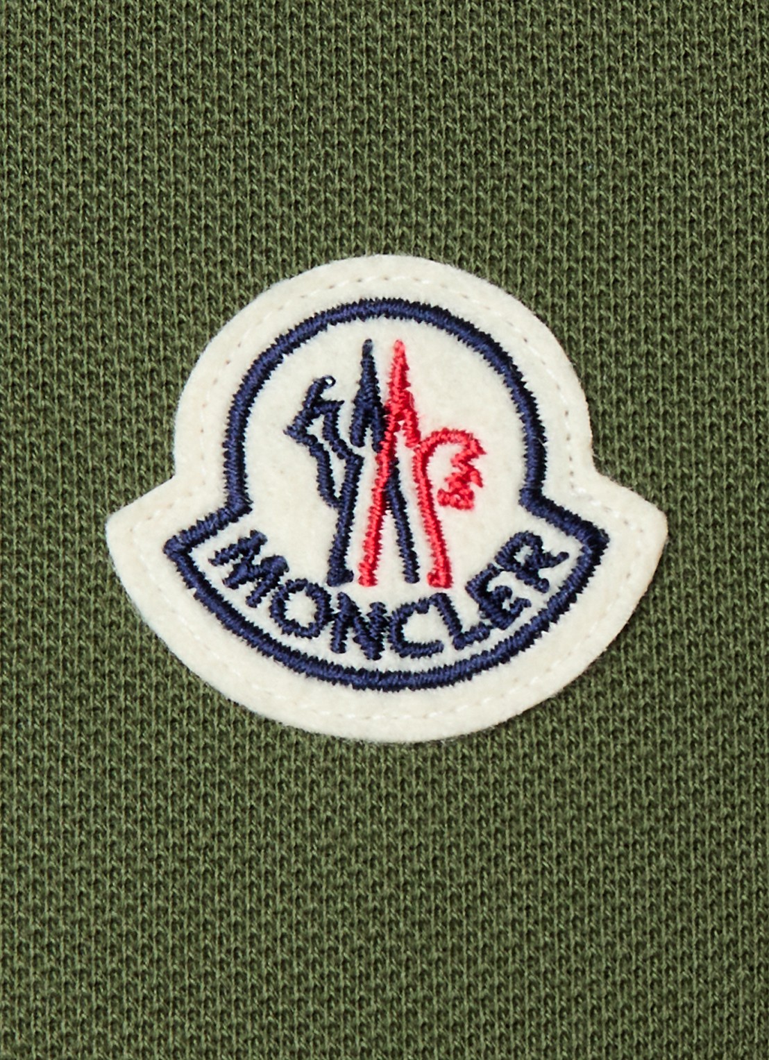 Moncler Polo van piqué katoen - detail 5 bronsgroen