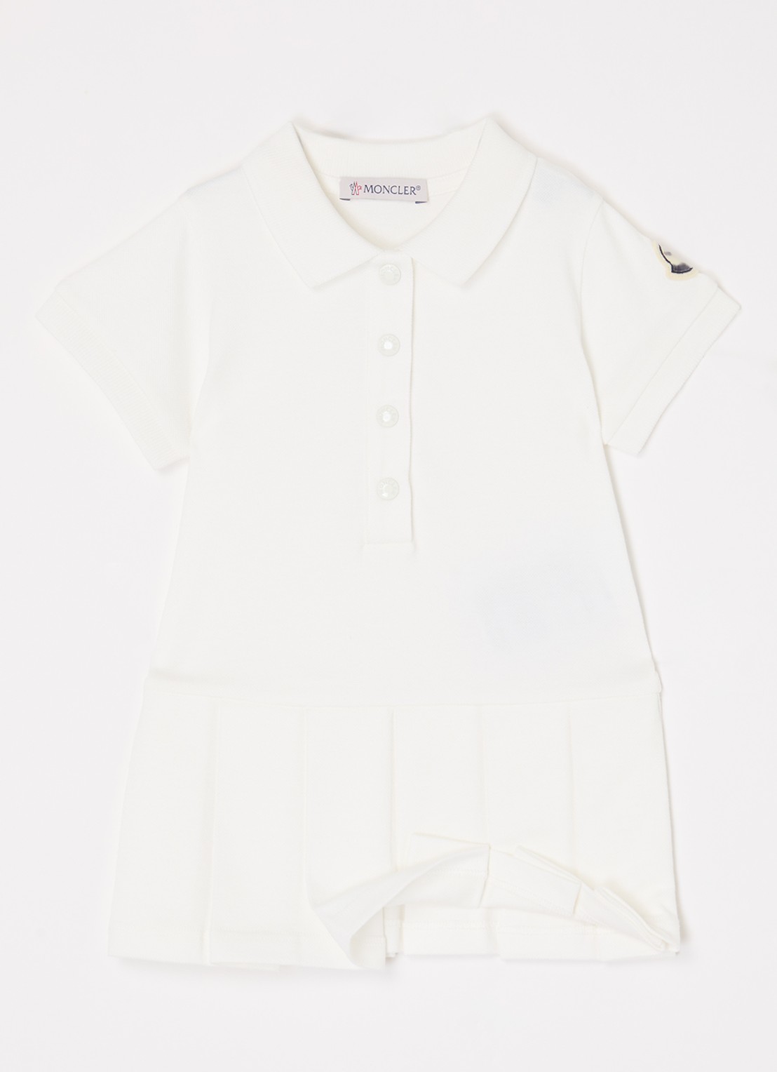 Moncler Polojurk van piqué katoen - voorkant 2 wit