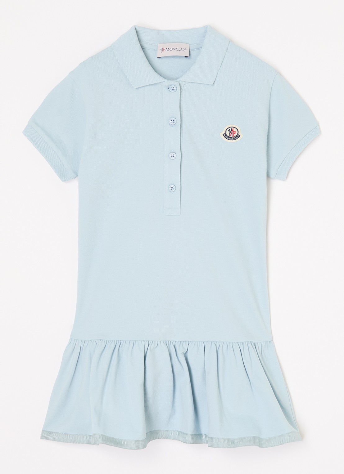 Moncler Polojurk van piqué katoen - voorkant 3 lichtblauw