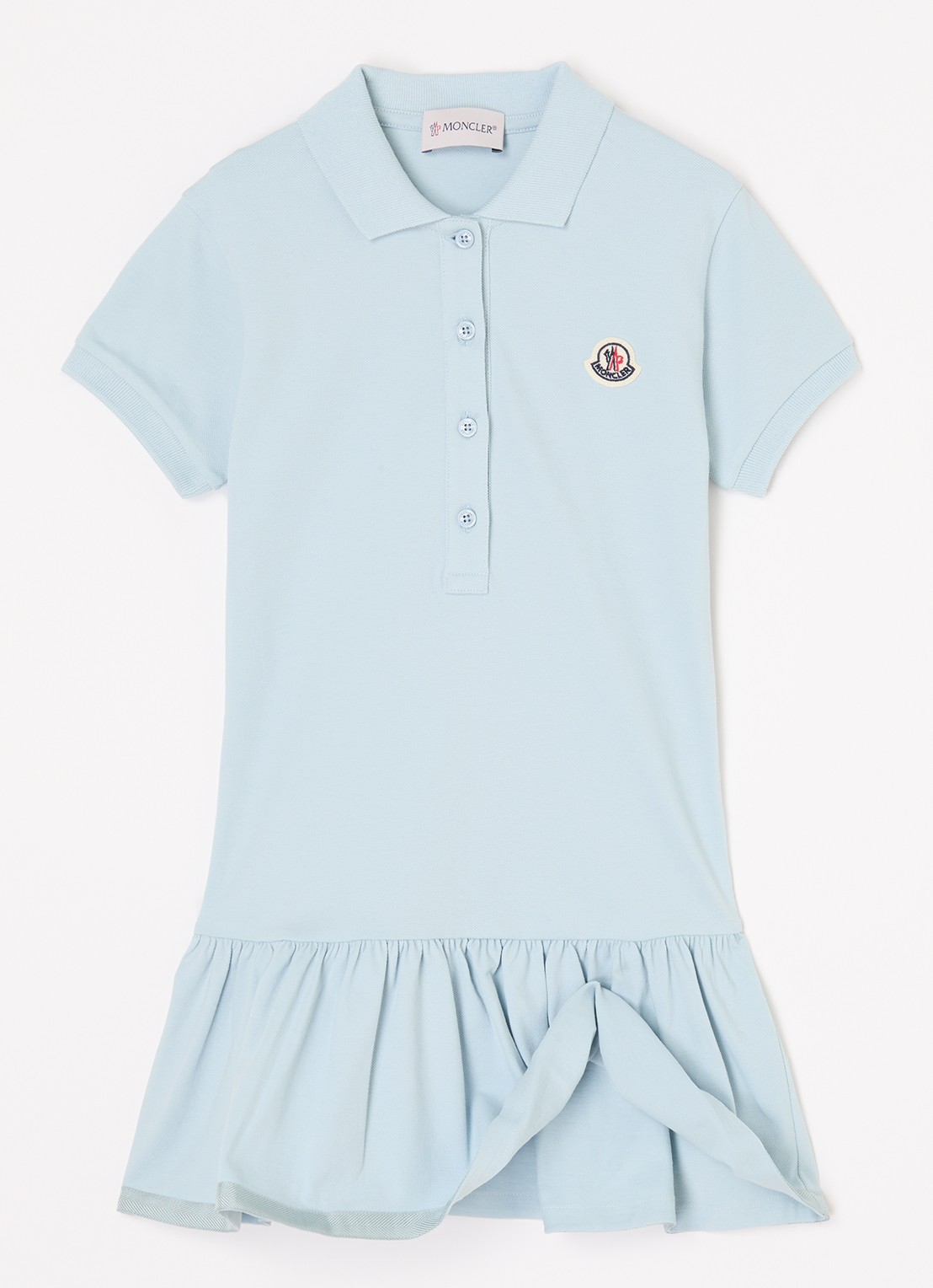 Moncler Polojurk van piqué katoen - voorkant 4 lichtblauw