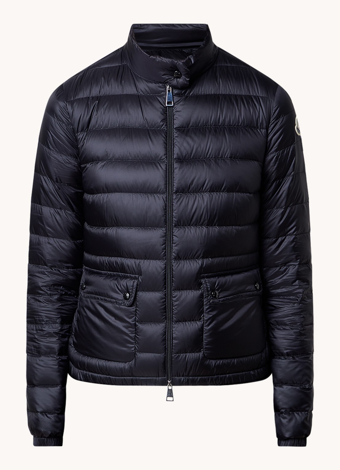Moncler Puffer jack met donsvulling en klepzakken - voorkant 4 zwart