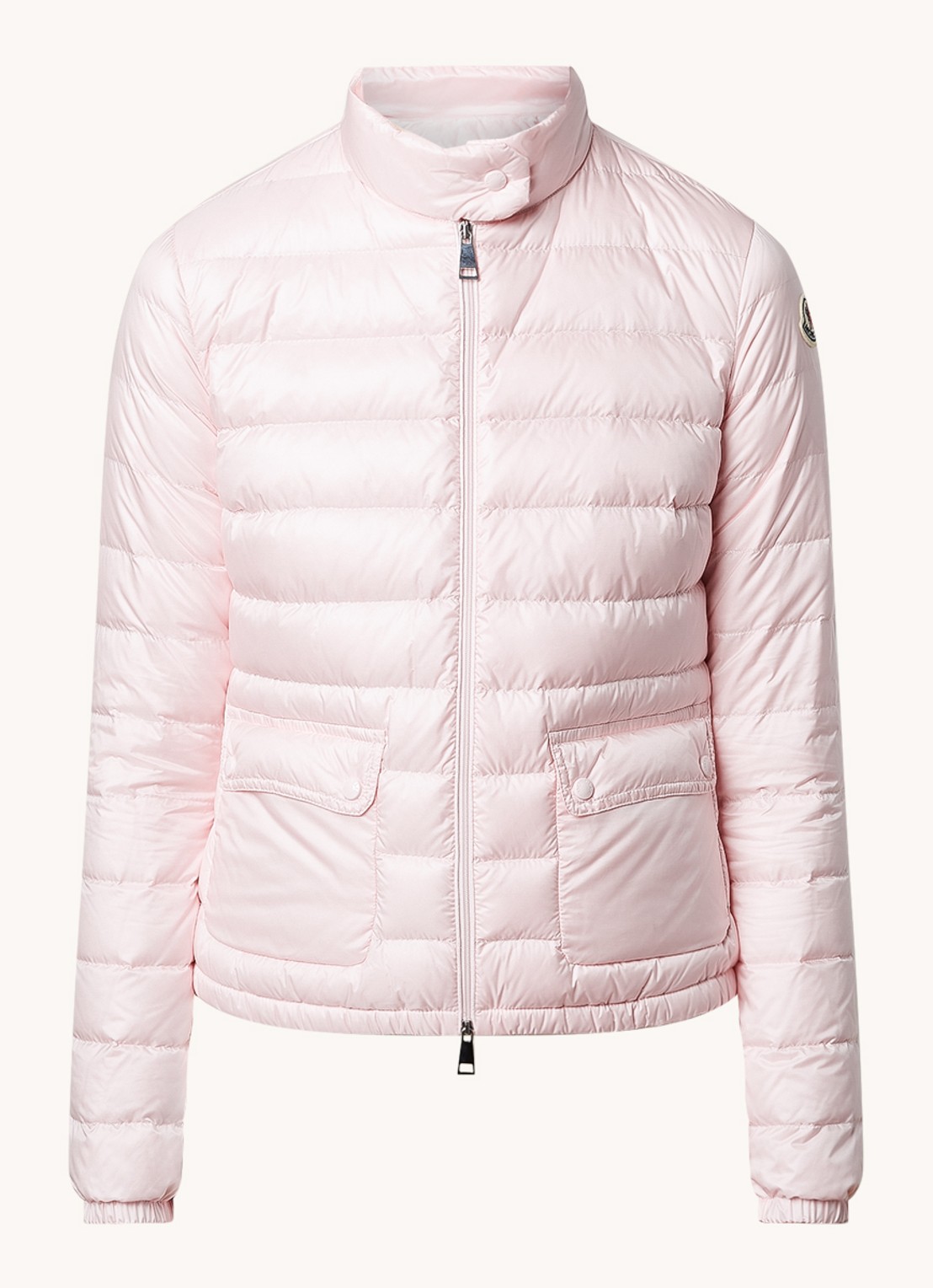 Moncler Puffer jack met donsvulling en klepzakken - voorkant 3 roze