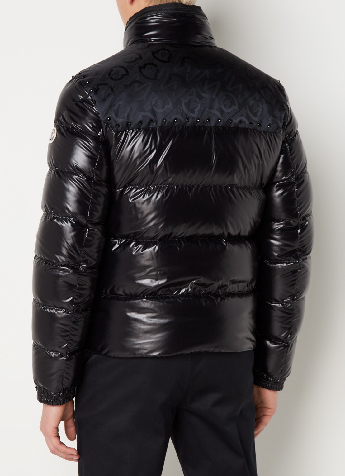Moncler Puffer jack met donsvulling en opbergbare capuchon - achterkant 3 zwart