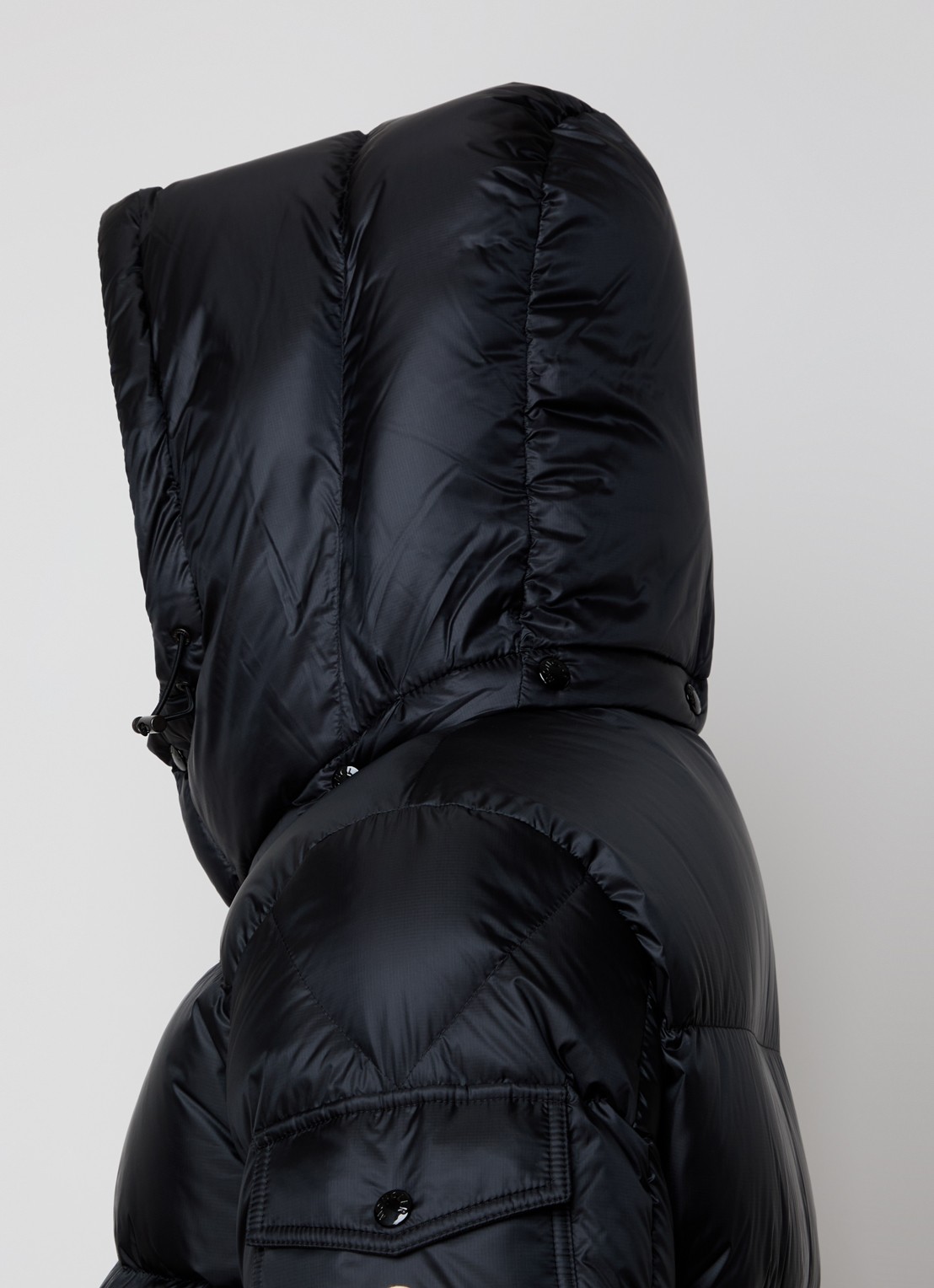 Moncler Puffer jack met donsvulling en ritszakken - detail 4 zwart
