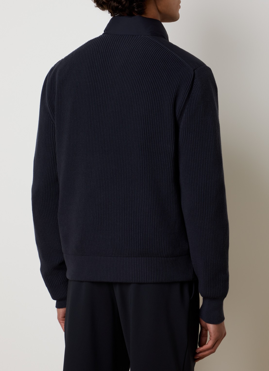 Moncler Puffer jack met donsvulling en ritszakken - achterkant 6 donkerblauw
